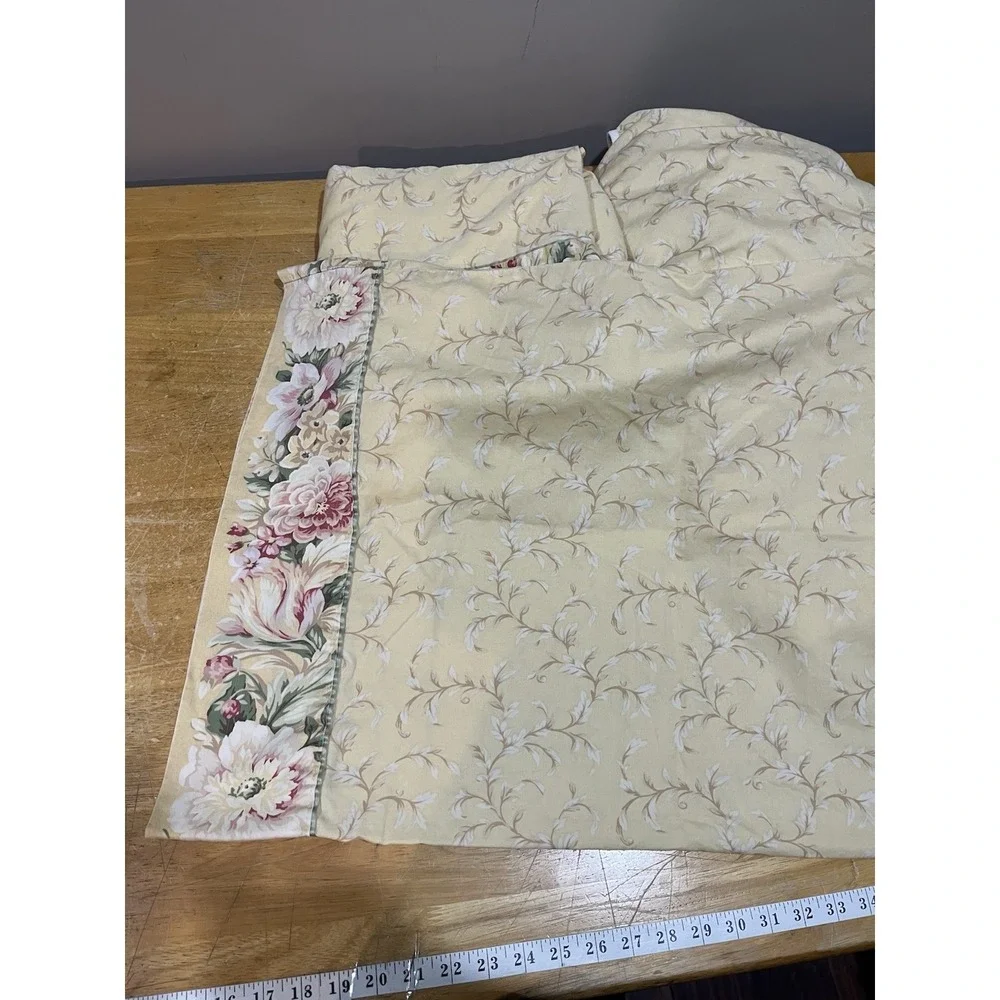 Croscill Rose Floral Yellow Full Sheet‎ Set Flat Fitted Pillowcases Cottagecore